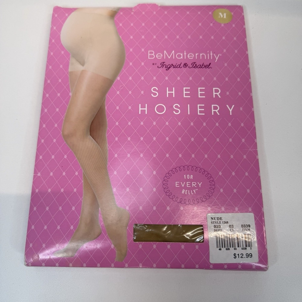 pair of Be Maternity by Ingrid‎ & Isabel Sheer Hosiery in nude, size medium